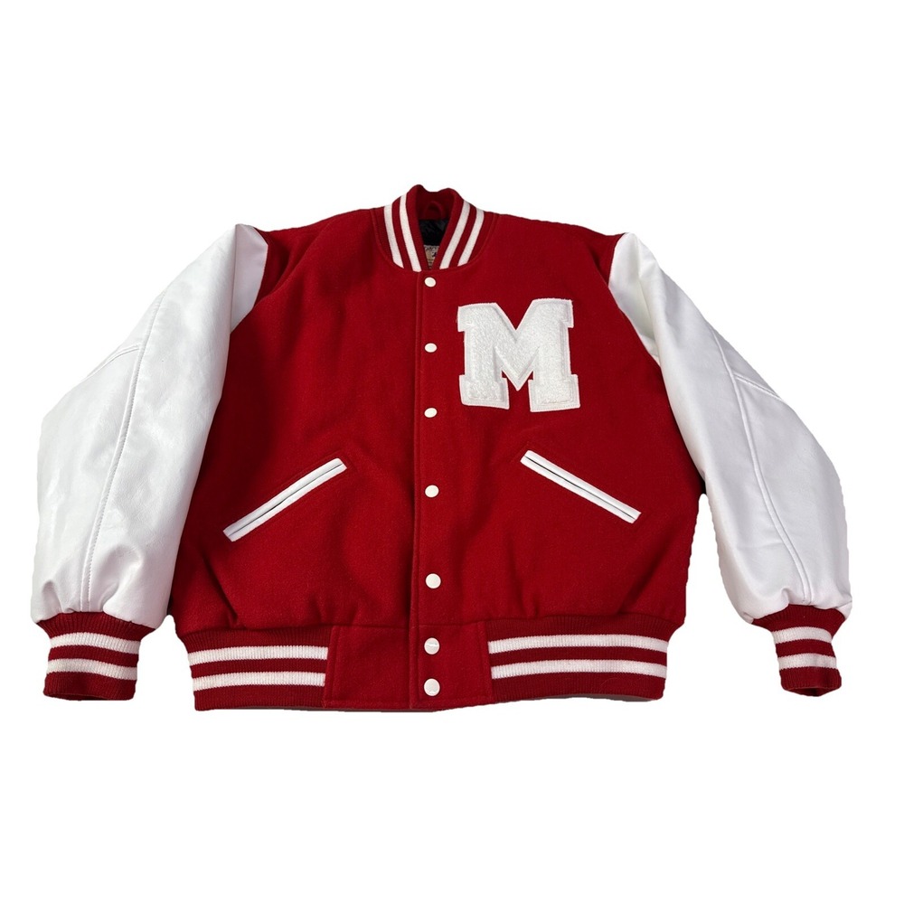 Maverick Letterman Jacket Medium Red And White